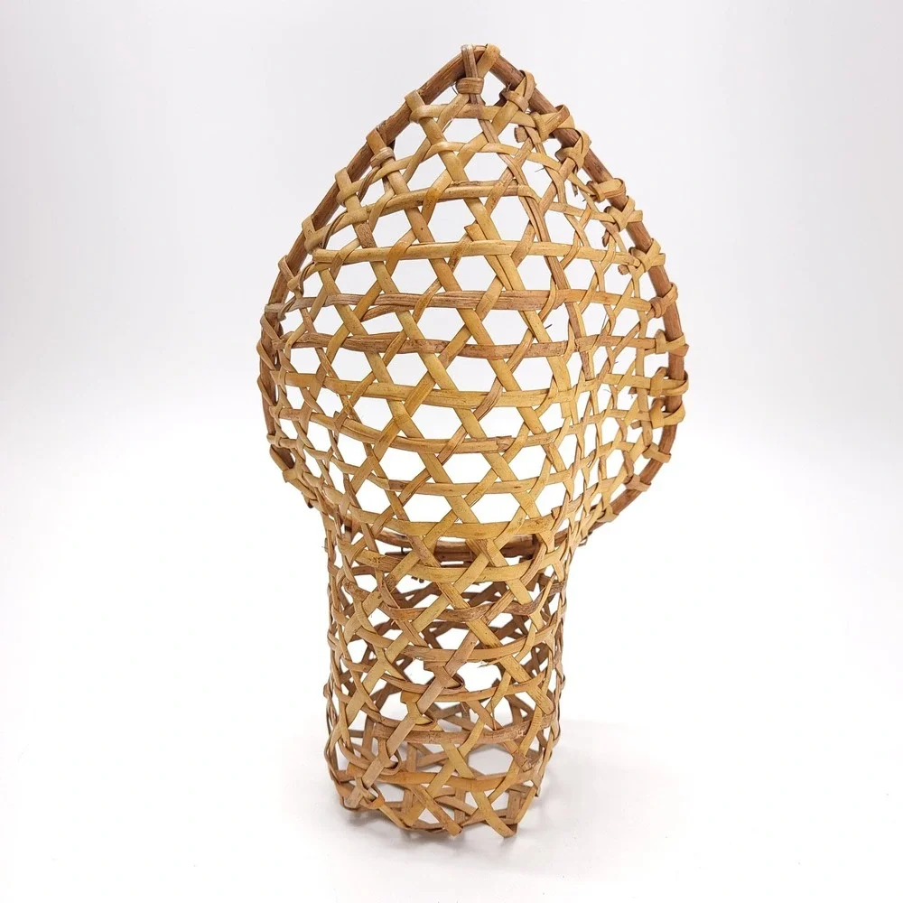 Wicker Planter Plant Stand Basket Table Top Flower Peacock Woven‎ Bamboo